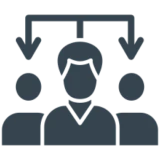 Leadership icon with three people