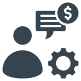 Business communication and settings icon
