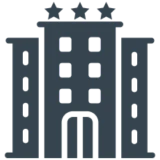 Three-star hotel graphic illustration