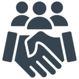 Teamwork and partnership symbol