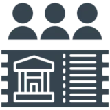Group profile icon with building symbol