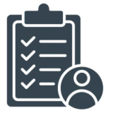 Clipboard with person silhouette