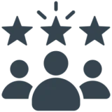 Group of users under stars